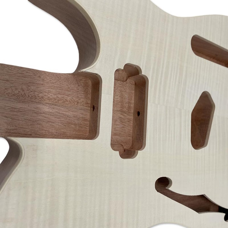ModouString Store Mahogany guitar body with Flamed Maple Top, Unfinished Guitar Parts With F Hole Premium Blank Body for Custom Luthier Builds - Image 3